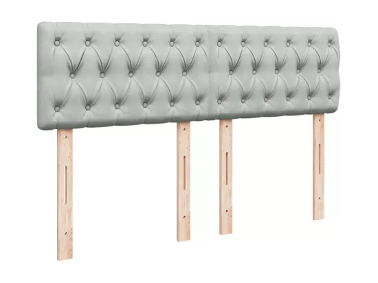 Sommier à lattes de lit et matelas Gris clair 140x190cm Velours