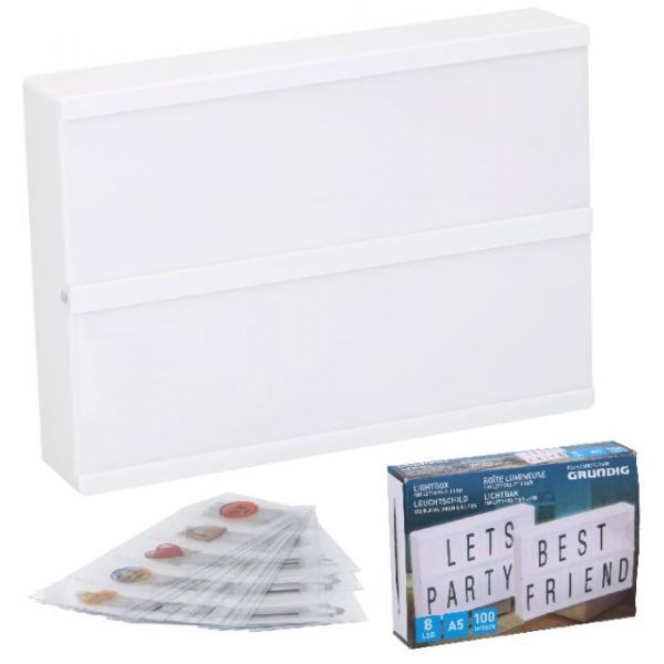 Grundig Caixa de Iluminação c/ Letras e Luz LED 21x15x4,1cm