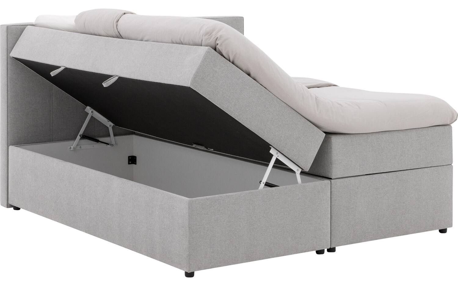 Goossens Boxspring Store met opbergruimte - grijs - 160 x 212 cm cm