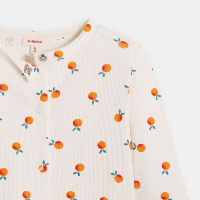 Cardigan bébé fille blanc imprimés oranges naissance Catimini Blanc