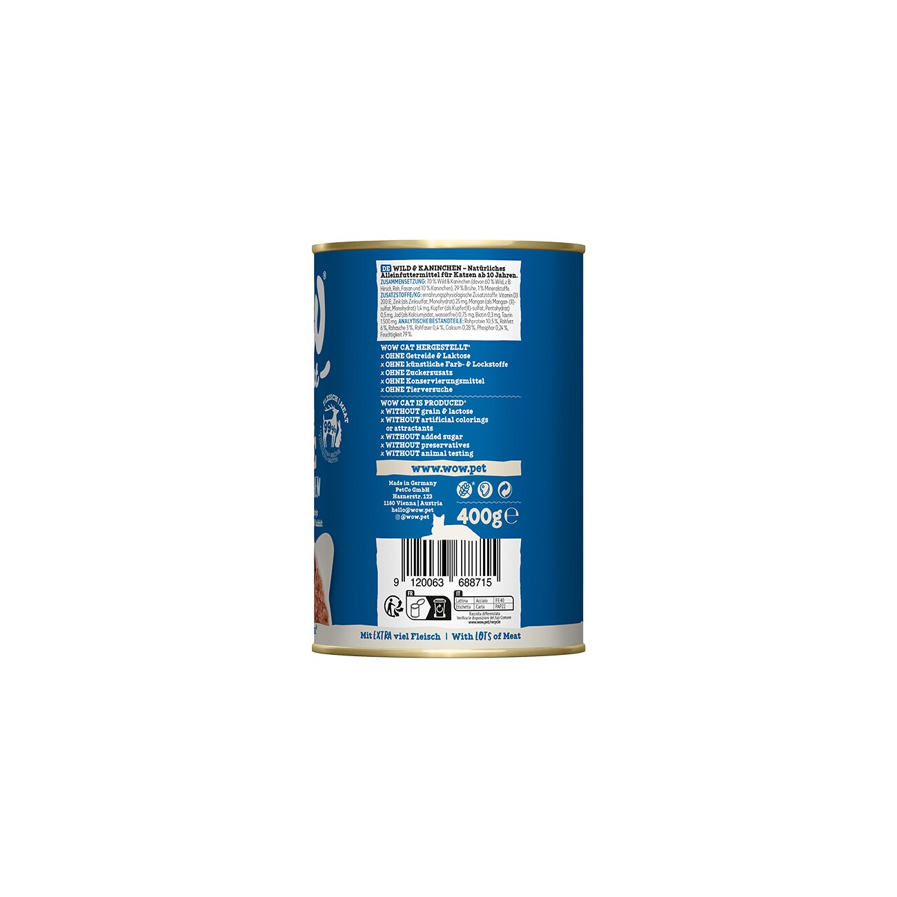 WOW Cat Senior 6x400 g Wild und Kaninchen