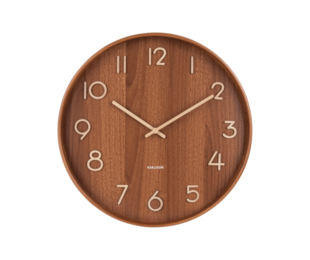 Wall clock Pure medium dark basswood