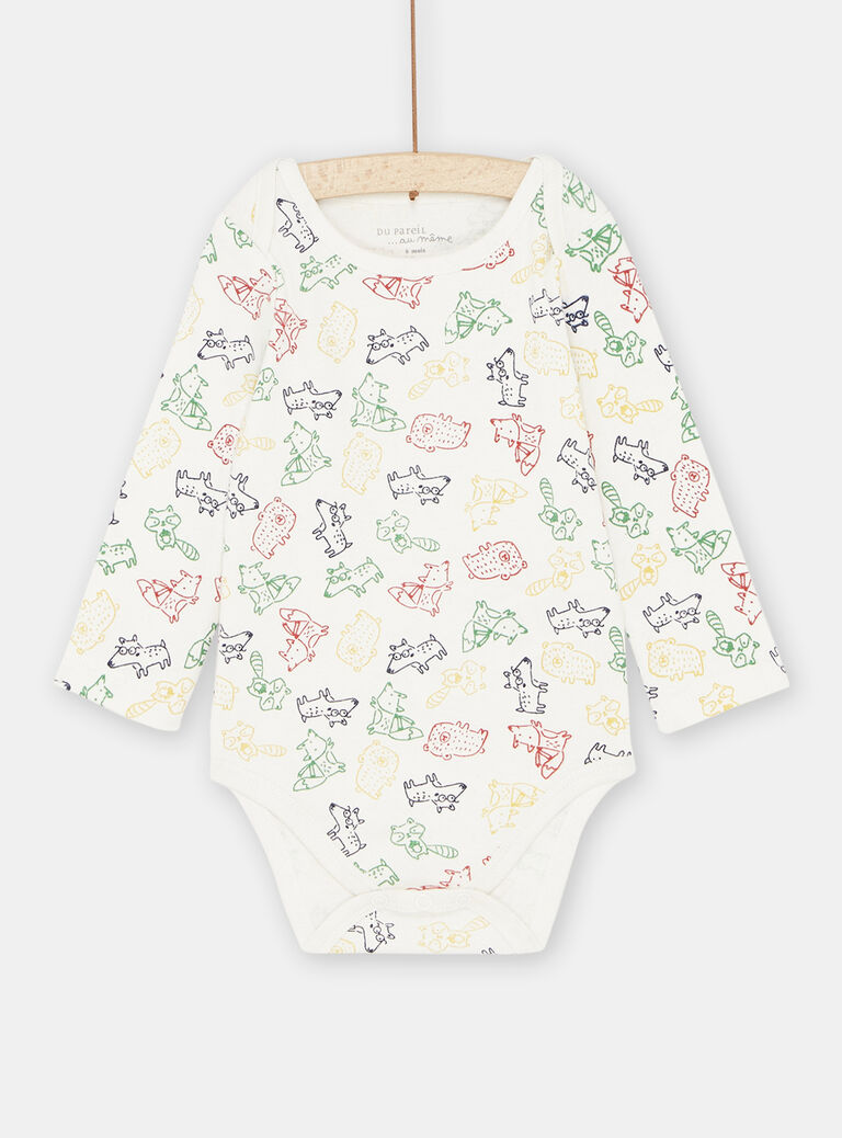 Body multicolore à imprimé animaux bébé garçon