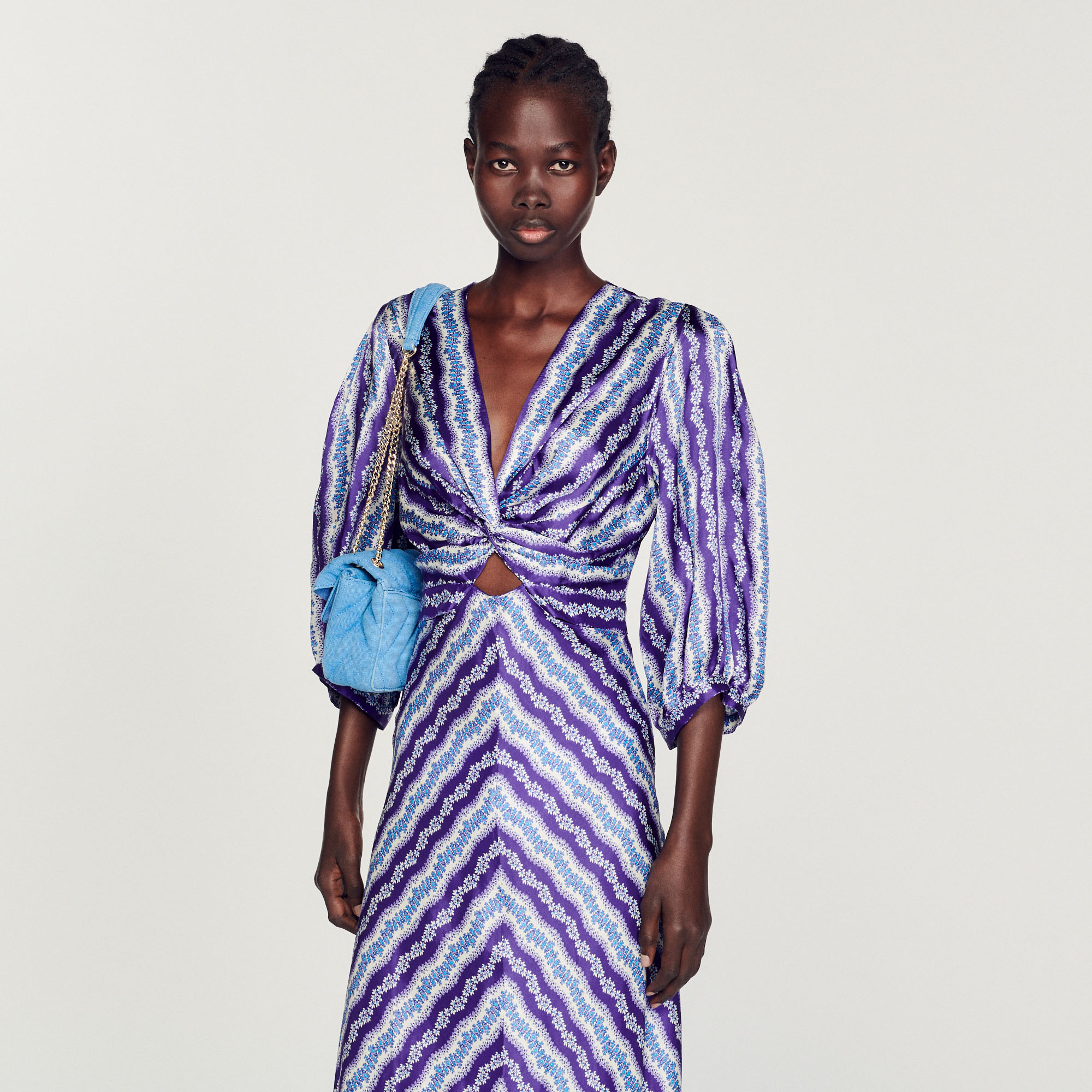 Robe torsadee imprime fleuri