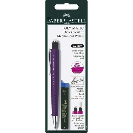 Faber-Castell Druckbleistift Poly Matic, 0,7 mm, auf Blisterkarte, sortiert