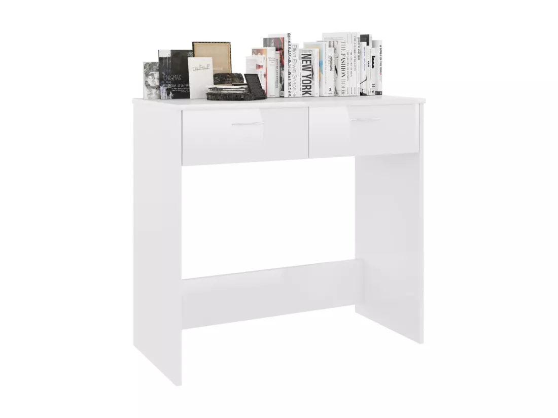 Bureau Blanc brillant 80x40x75 cm Aggloméré