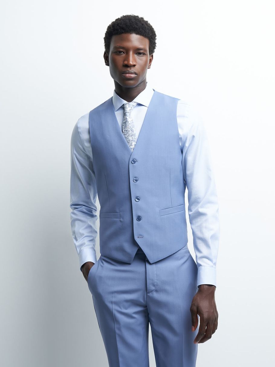 Gilet coordonnable en laine uni