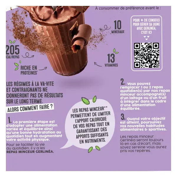 Gerlinéa Repas Minceur Milk-Shake Chocolat 436g