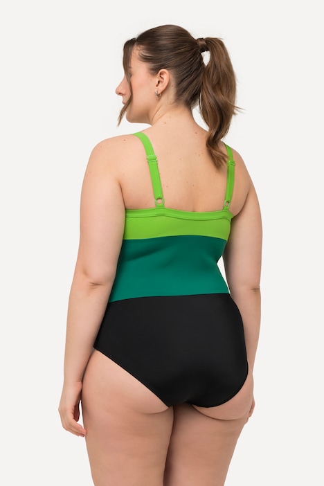 Badeanzug, Colorblocking, Softcups, Aussparungen, recycelt