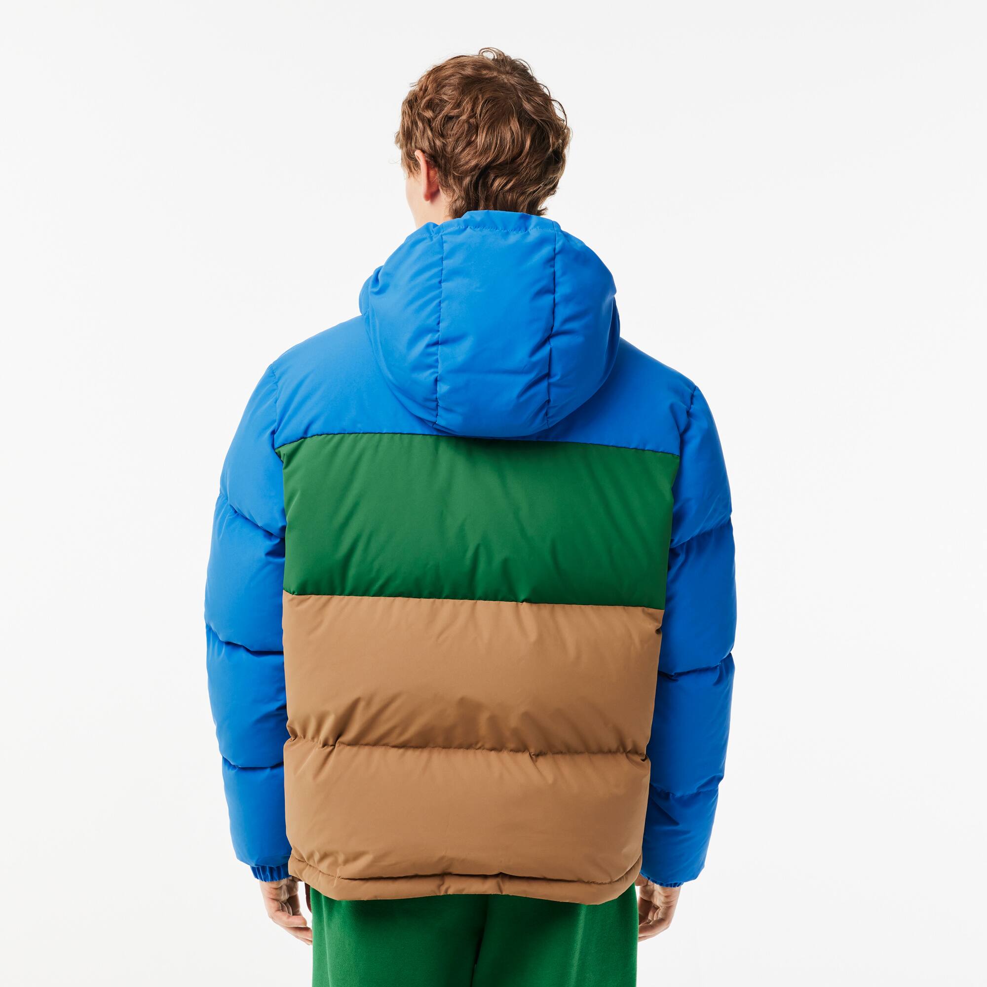 Colourblock Daunen-Kapuzenjacke Jacken & Mäntel - Blau - Lacoste - Herren