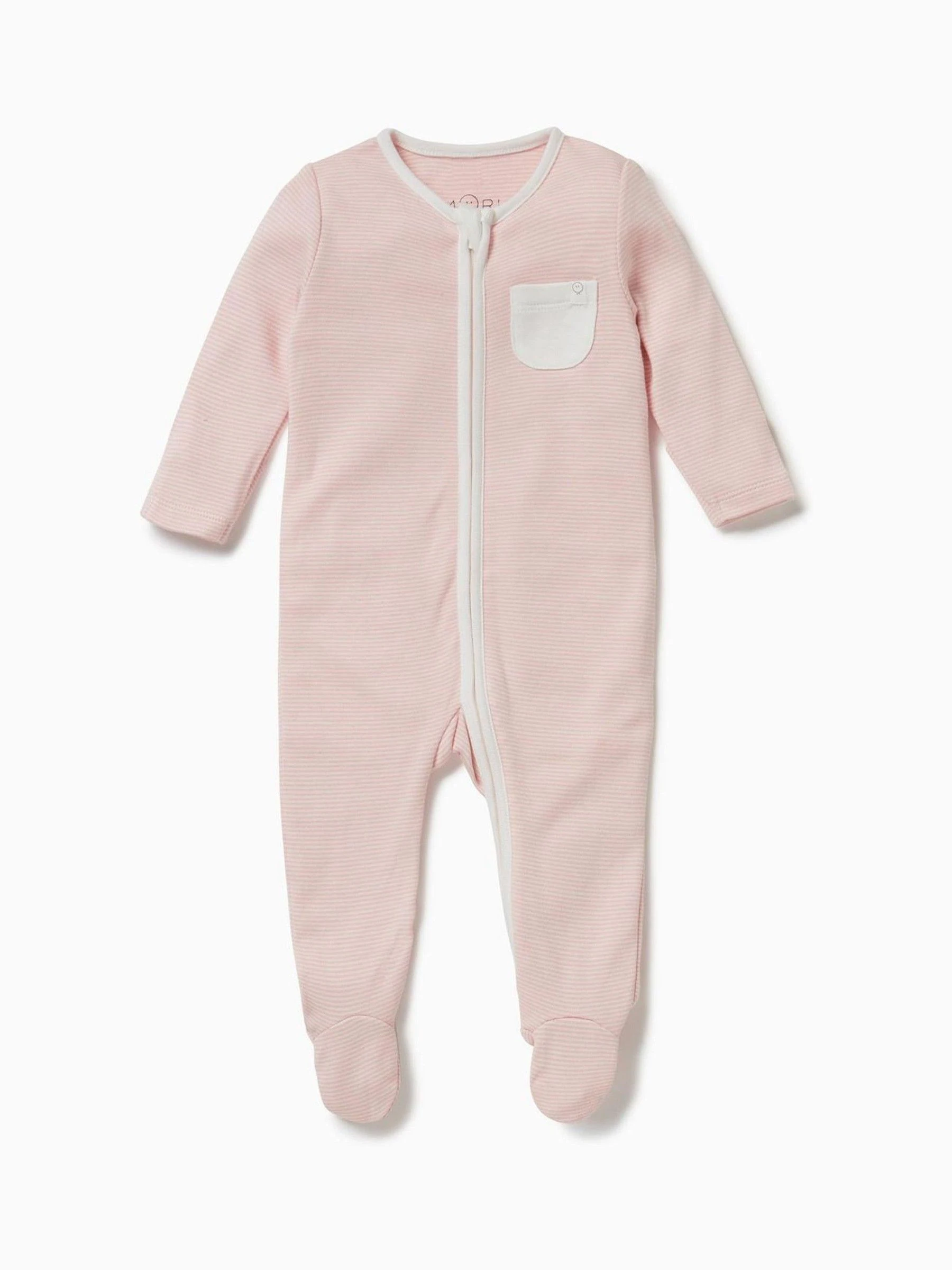 Roze streep - MORI 2 Way Zip-Up Slimme Pyjama