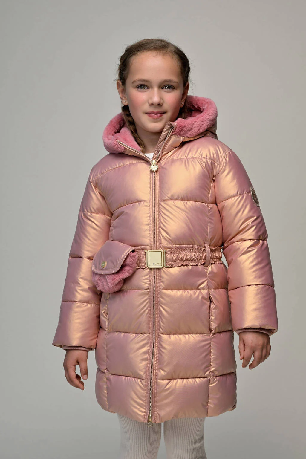 Le Chic gewatteerde jas roze