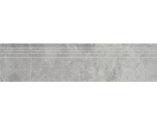 Traptrede van porseleinsteengoed Discreet 29,5 x 120 x 0,9 cm grijs