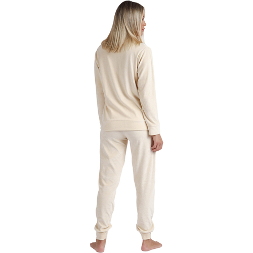 Admas - Pijama pantalón chaqueta con cremallera Soft Home Beige
