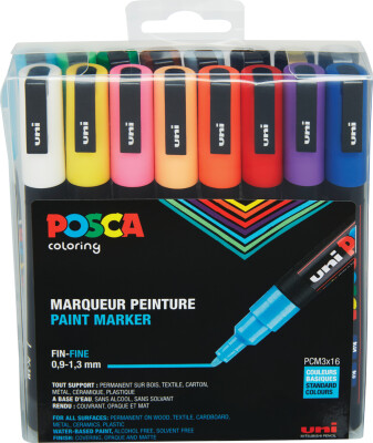 Posca Tusser - Fin - Sæt Med 16 Basis Farver