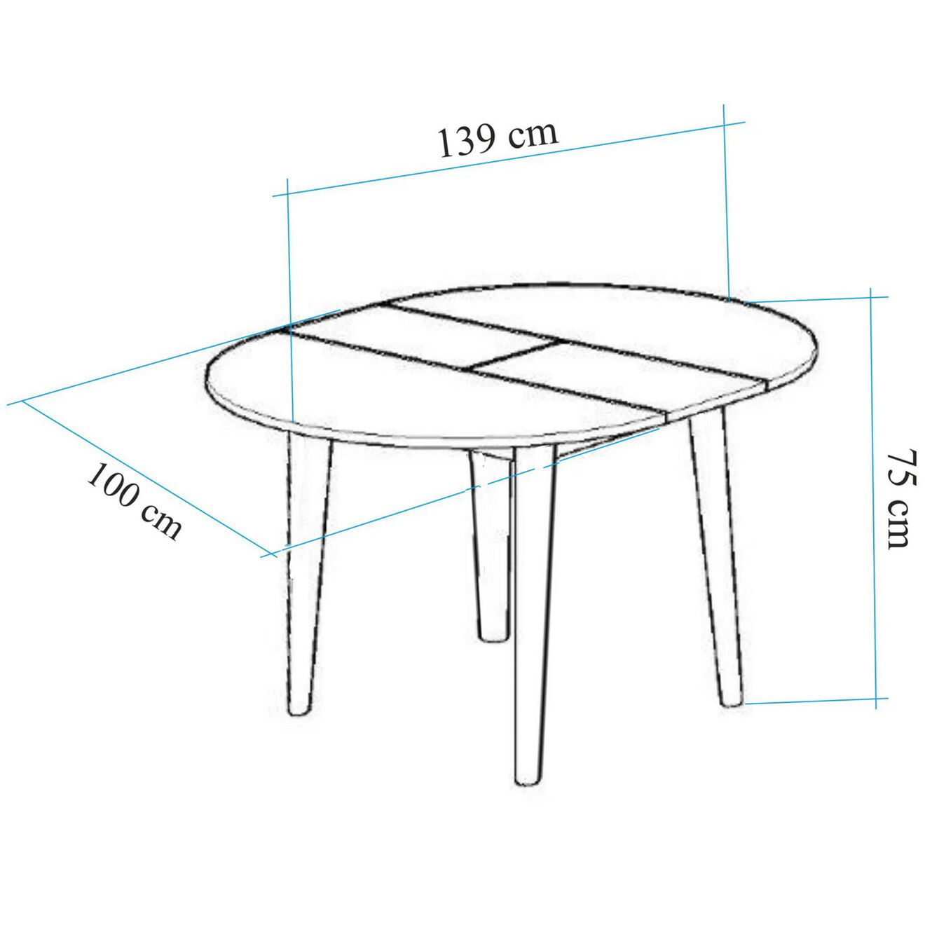 Homitis Tables extensible + 4 Chaises Vina pin/anthracite