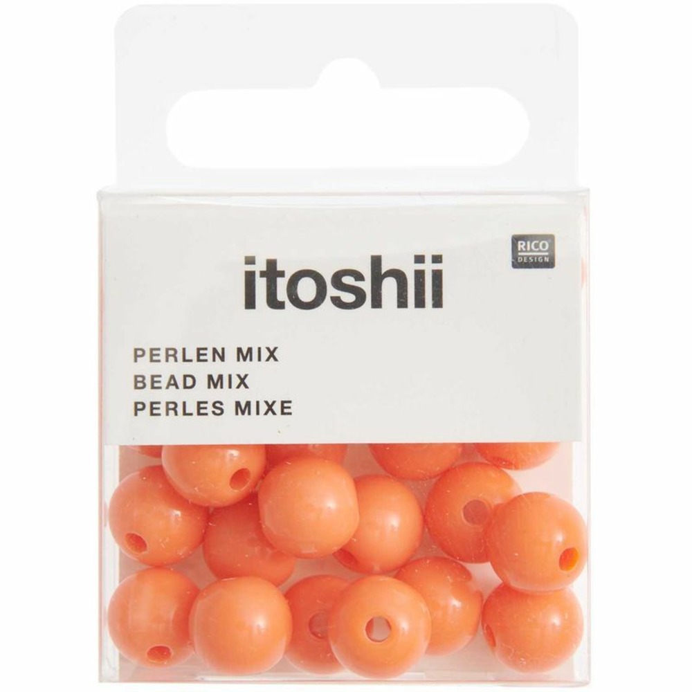 24 perles rondes 10 mm - orange