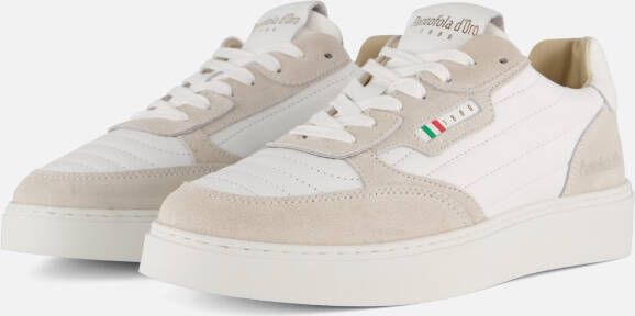 Pantofola d'Oro Piemonte Low leren sneakers beige wit