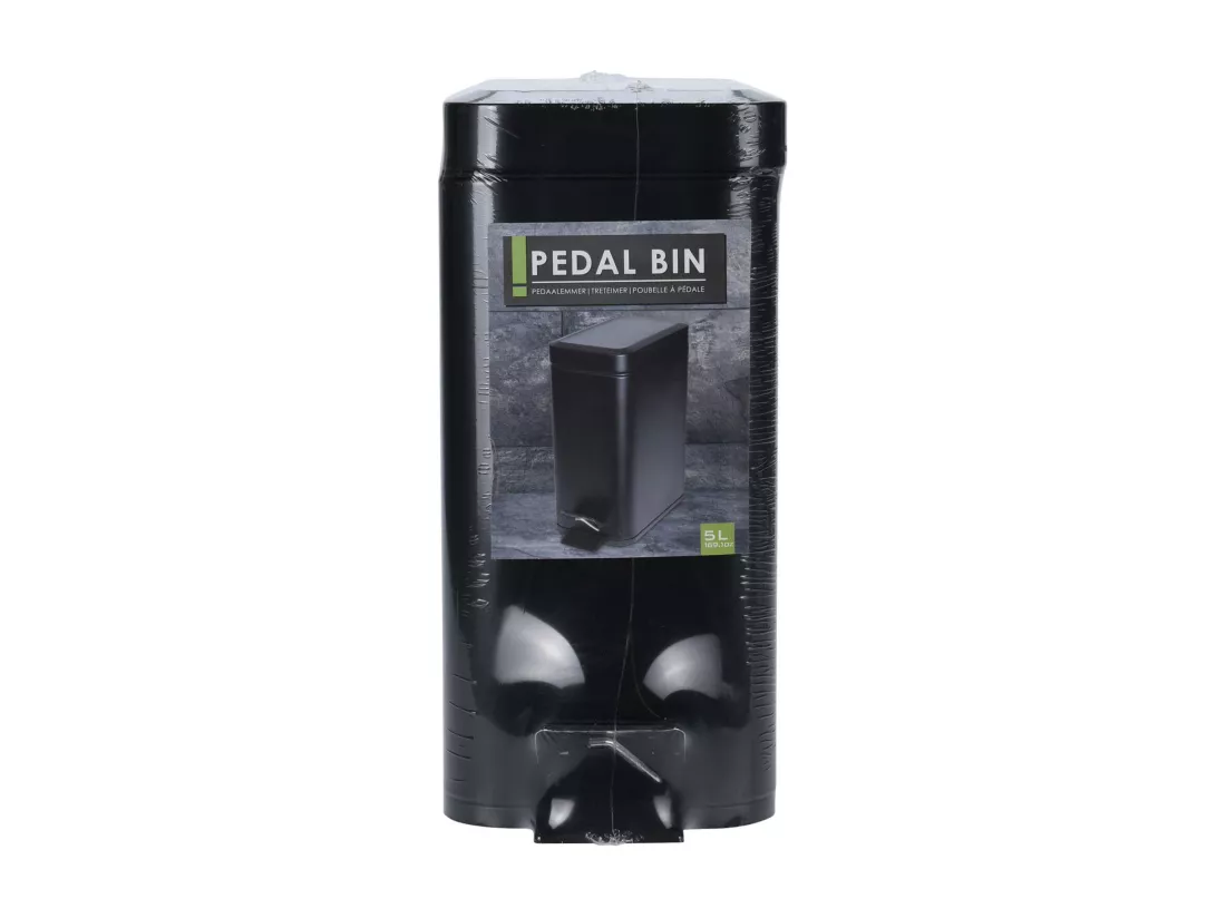 Poubelle à pédale Well Home 5L en métal couleur noir