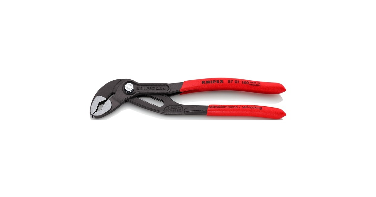 KNIPEXCobra Waterpomptang 8701180 zweedse- / waterpomp-tang  (Rood, 180 mm)