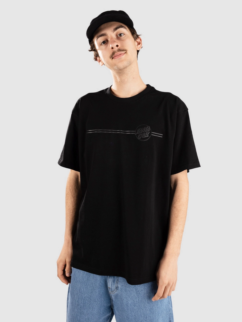 Santa Cruz Tonal Opus Dot Stripe T-Shirt black
