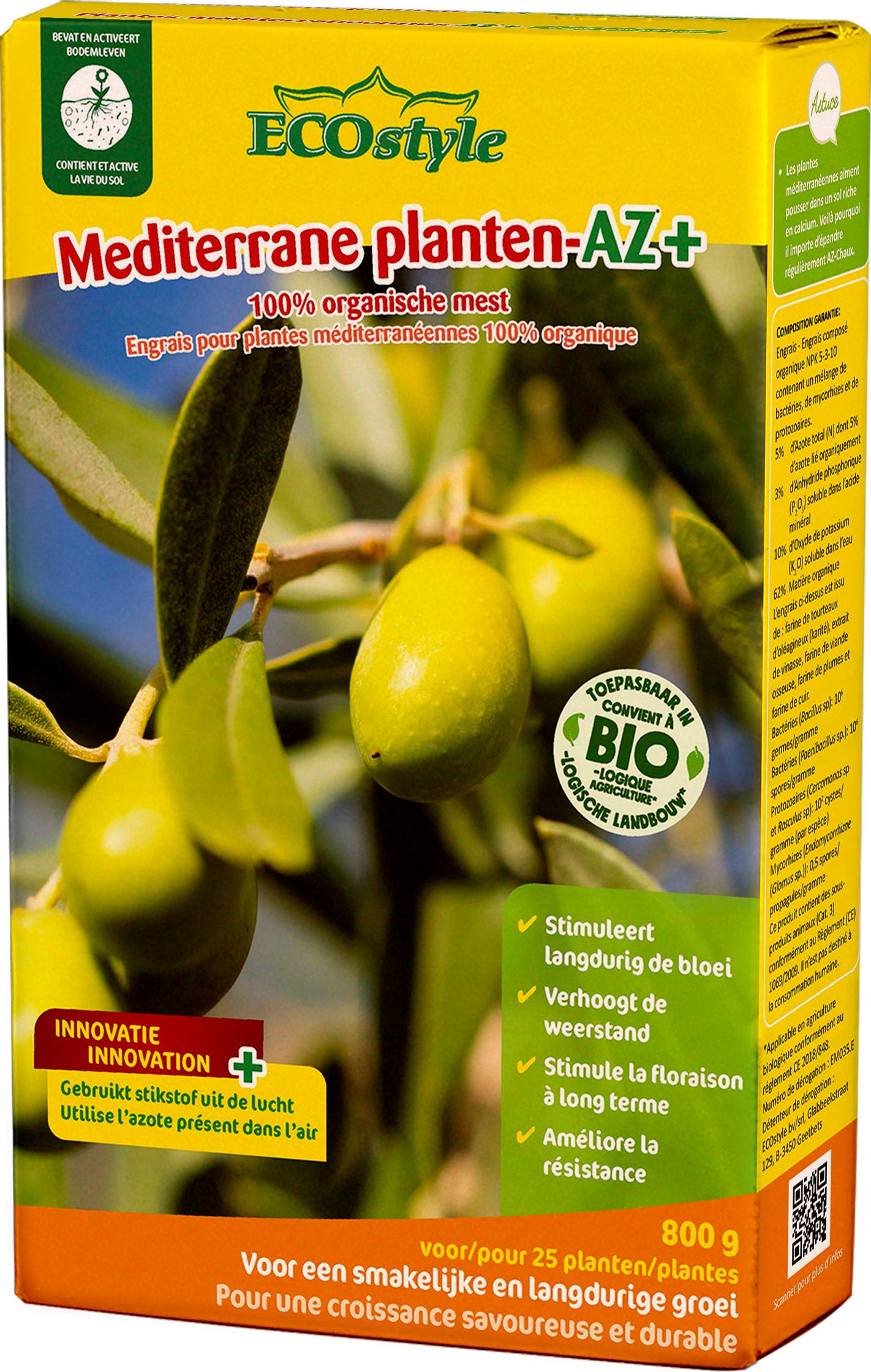 Ecostyle organische mest mediterrane planten AZ 800 g