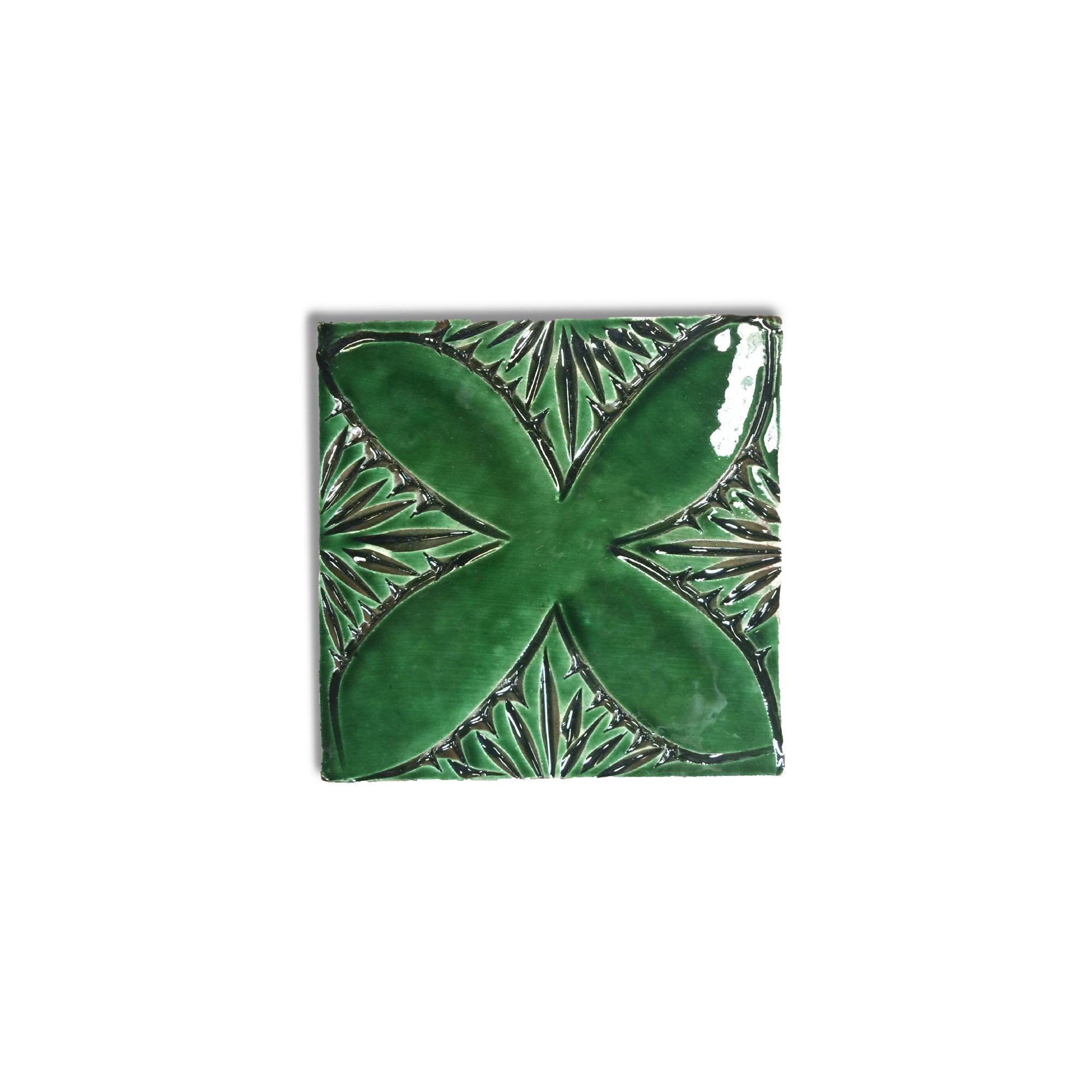 Kachel cebre vert, T 10 cm, B 10 cm, H 1 cm von fischer's lagerhaus