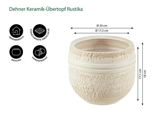 Dehner Keramik-Übertopf Rustika, bauchig,