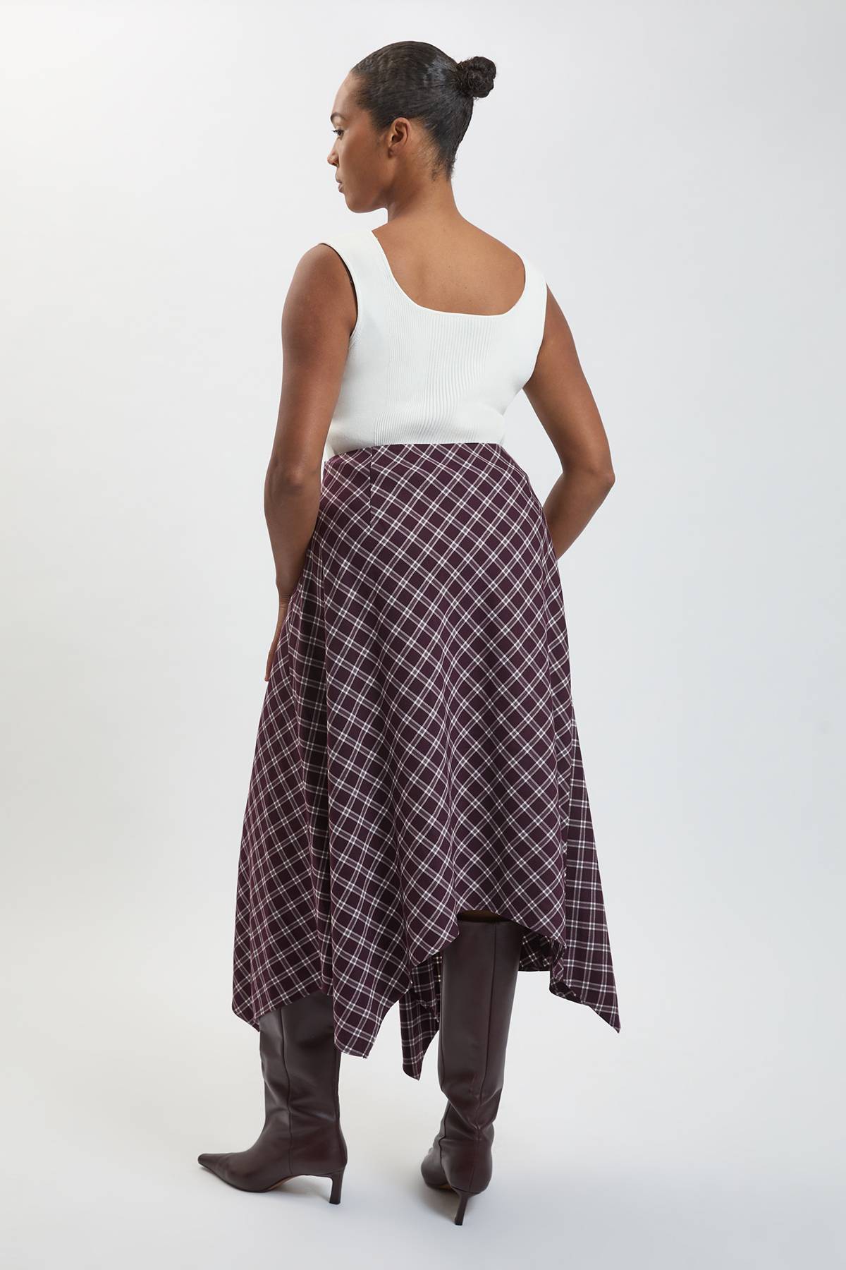 KarenMillen Jupe Ajustée À Carreaux Grande Taille