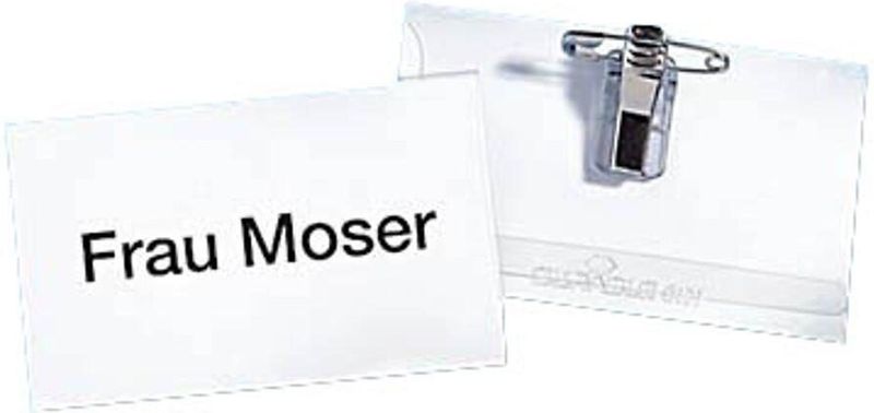 Durable badge met combiklem formaat 54 x 90 mm in een doos - 50 stuks