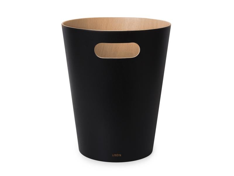 Umbra Papierkorb Woodrow 7.5 l, Schwarz Abfallkorb aus Sperrholz