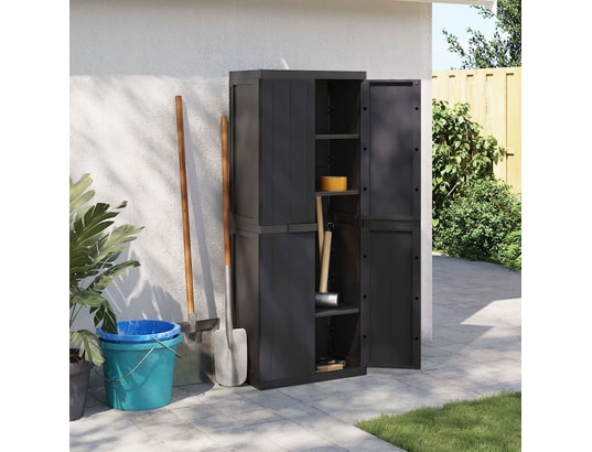 VIDAXL - Armoire de rangement d'extérieur noir 65x37x165 cm pp