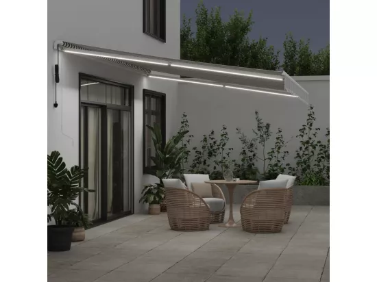 Auvent rétractable automatique avec LED anthracite et blanc