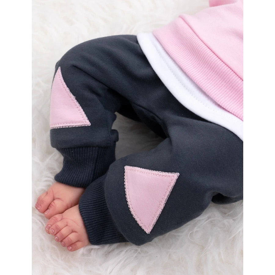 Baby Sweets 2tlg Set Shirt + Hose Lieblingsstücke Triangle grau rosa