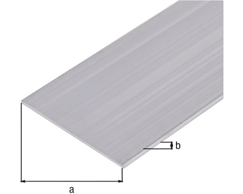Platte staaf, natuurlijk aluminium, 80x3 mm, 1 m