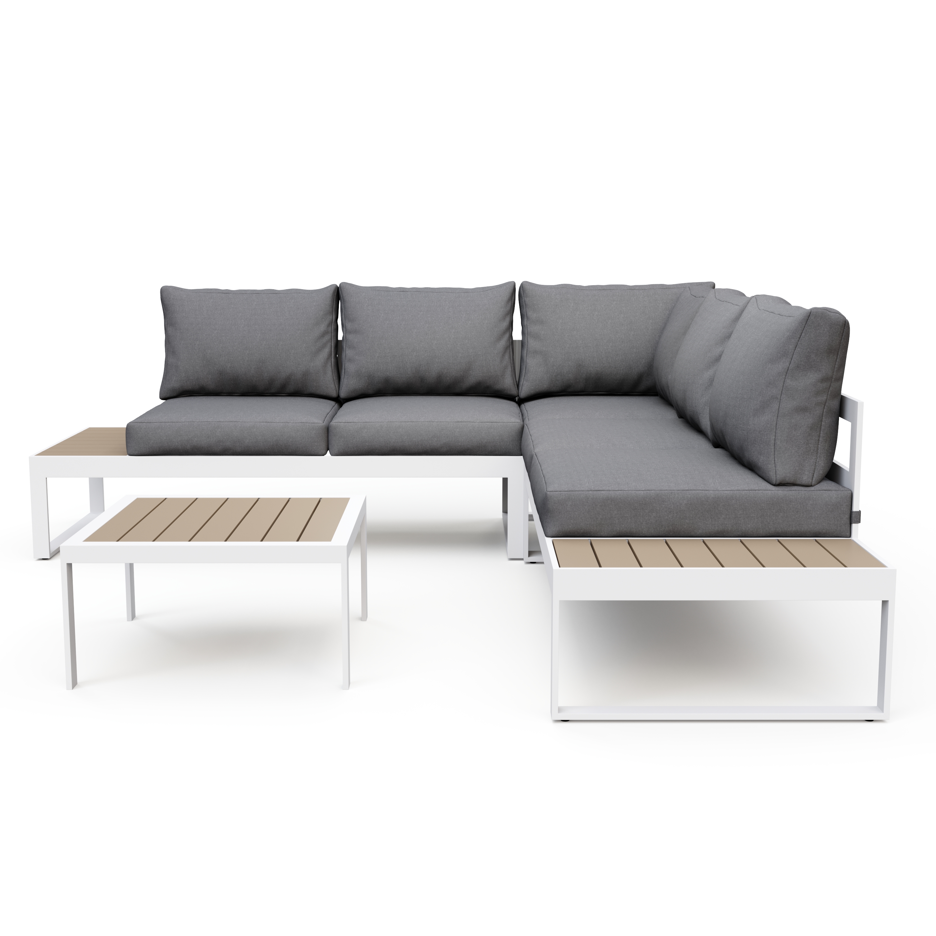 Lounge CAMILA anthrazit/weiss/braun