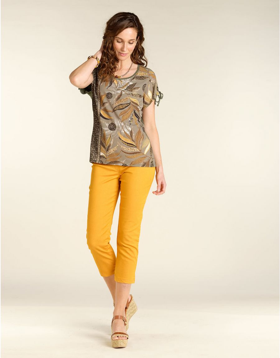 Top kaki et ocre jungle