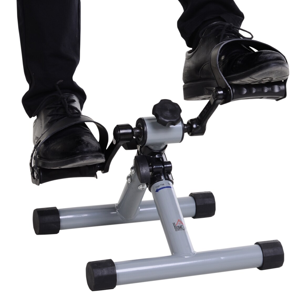 HOMCOM Mini-Heimtrainer faltbar und stufenloser Widerstand silbergrau 33 x 34 x 32 cm (BxTxH)