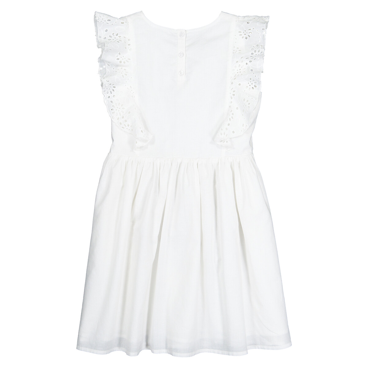 COLEÇÃO LA REDOUTE<br>Vestido sem mangas com renda inglesa