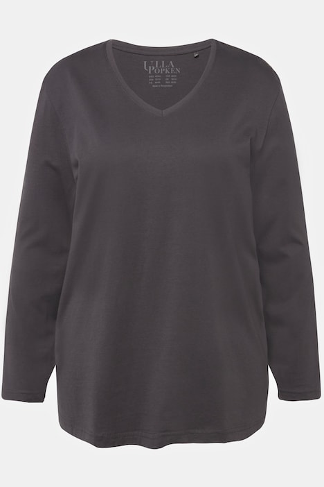 Shirt, V-Ausschnitt, Relaxed, Langarm