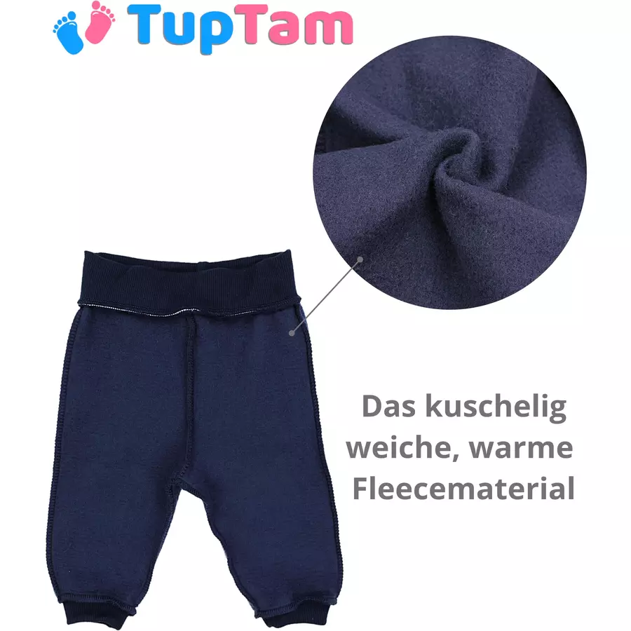 TupTam Baby Jungen Hosen Fleece Angeraut Winter 2er Pack dunkelblau