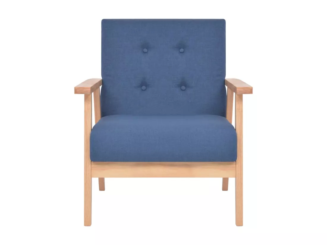 NETTLIFE Ensemble de canapé 2 pcs Tissu bleu
