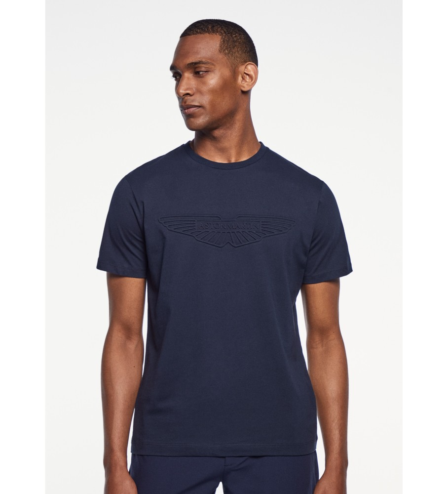Camiseta Hackett AMR Navy Crew Neck