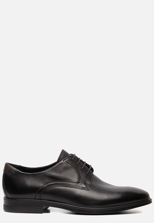 Ecco Melbourne veterschoenen zwart Leer