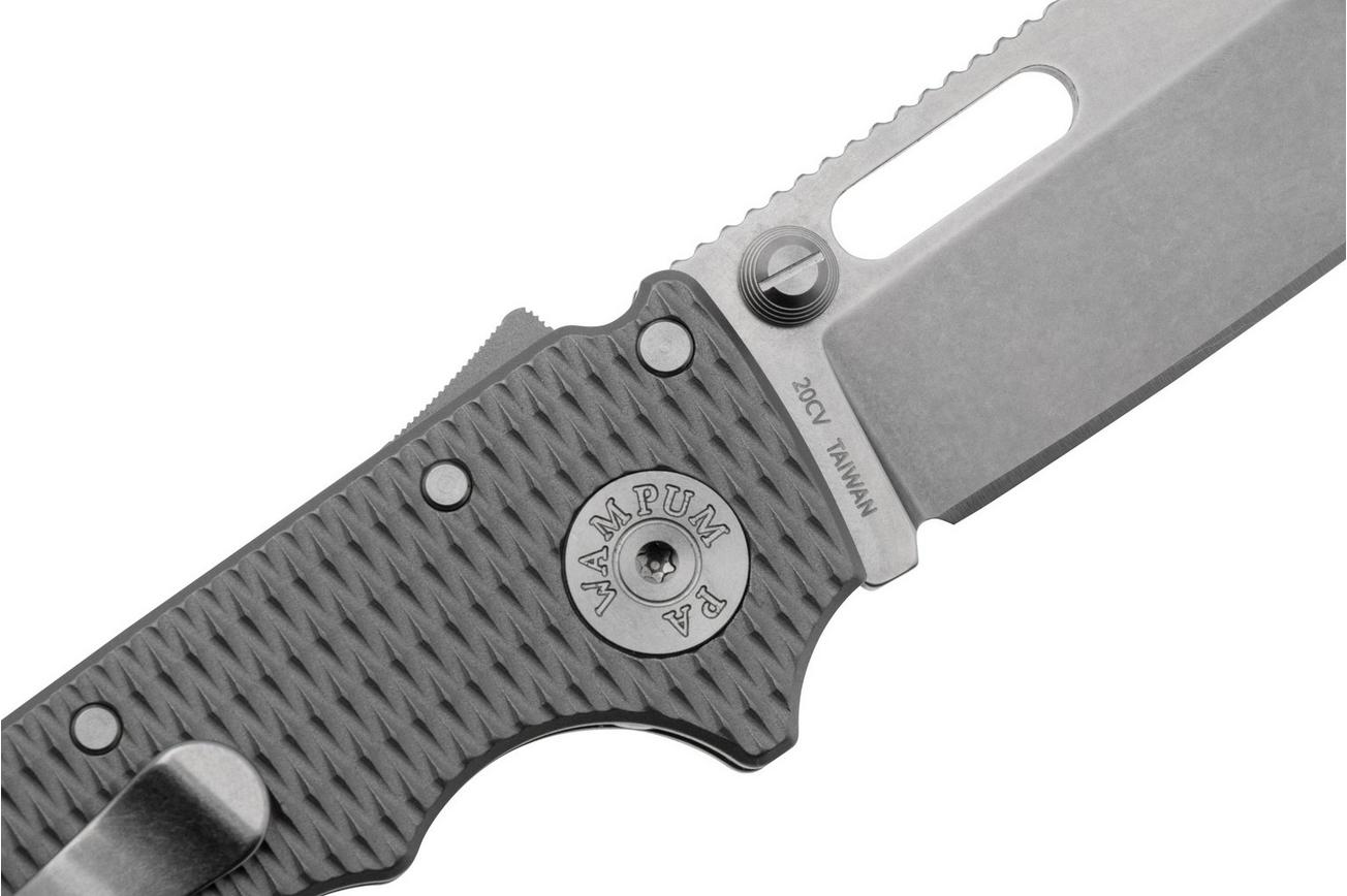Demko Knives AD20.5 Shark-Lock CPM 20CV Shark Foot AD205-20CV-TI-TEX-SF Milled Titanium, zakmes