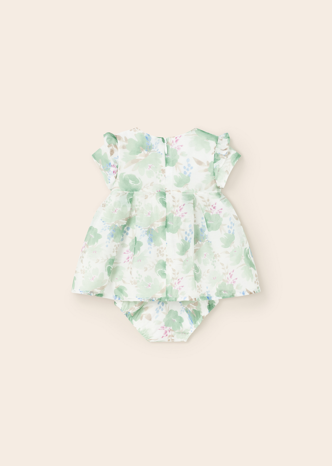 Vestido formal estampado com capa para fralda para recém-nascido