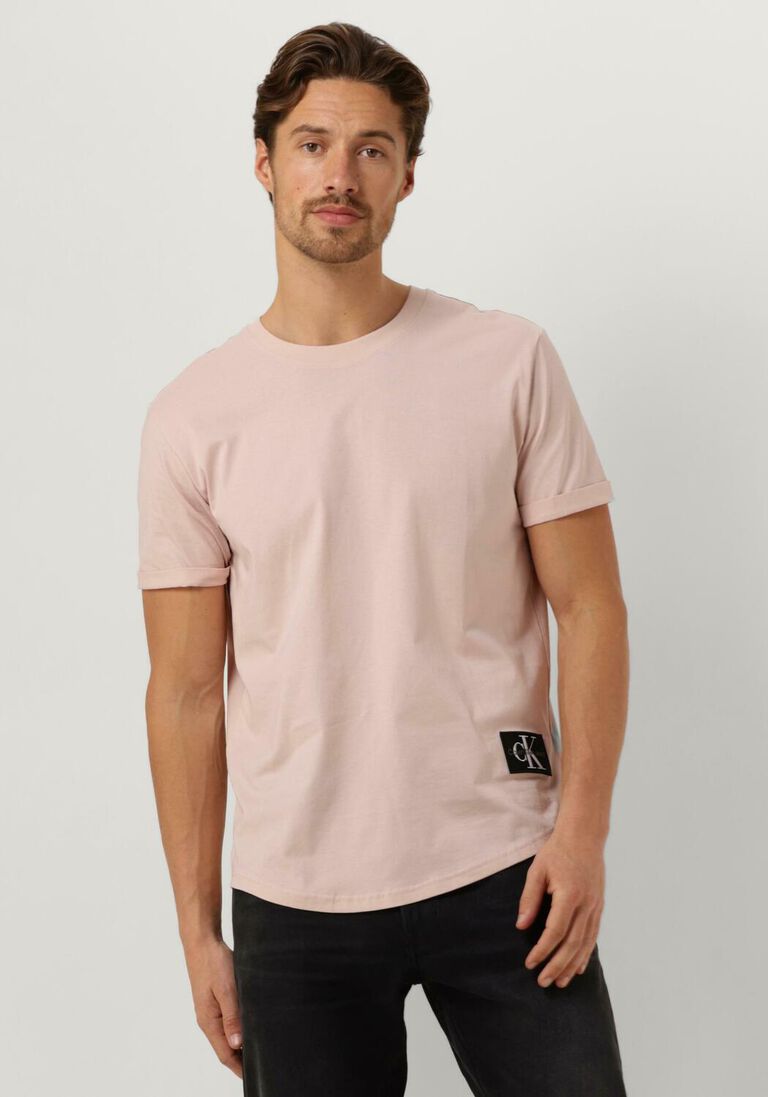 CALVIN KLEIN lichtroze calvin klein t-shirt badge turn up sleeve