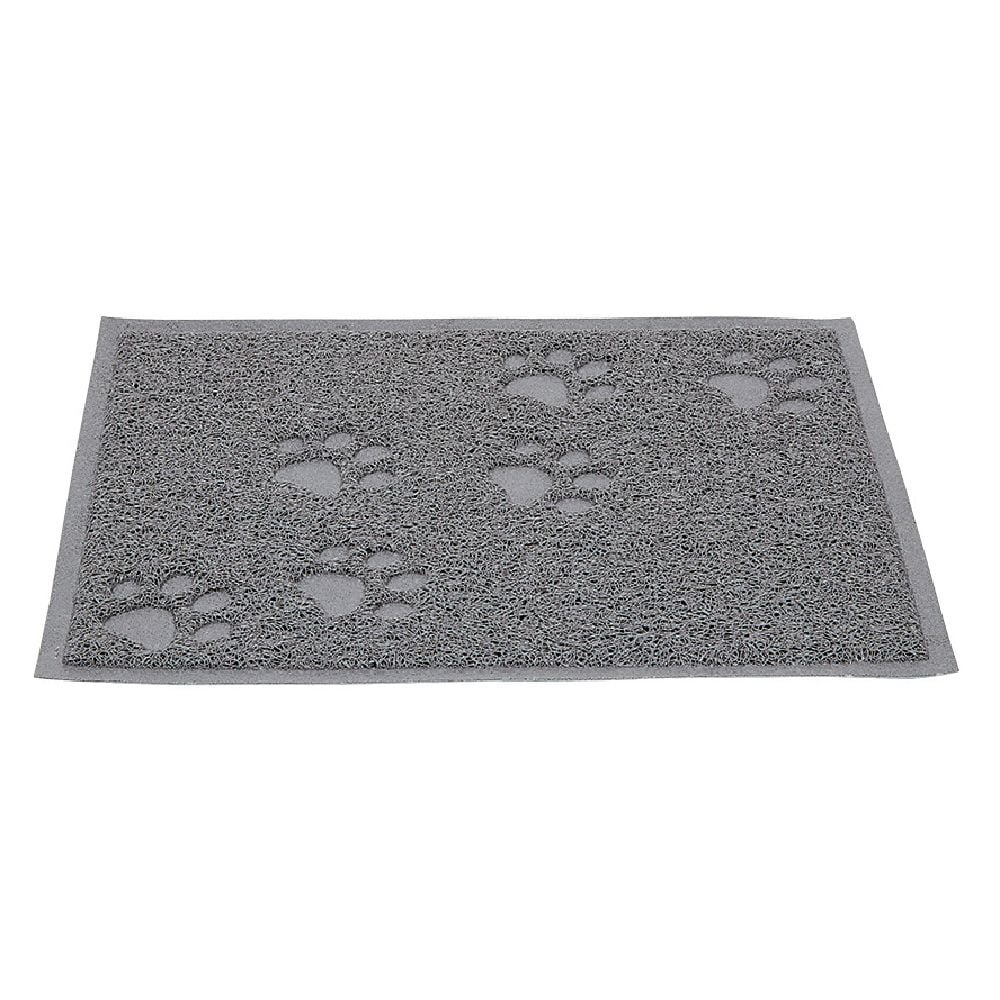 Tapis repose gamelle gris pour chat en silicone