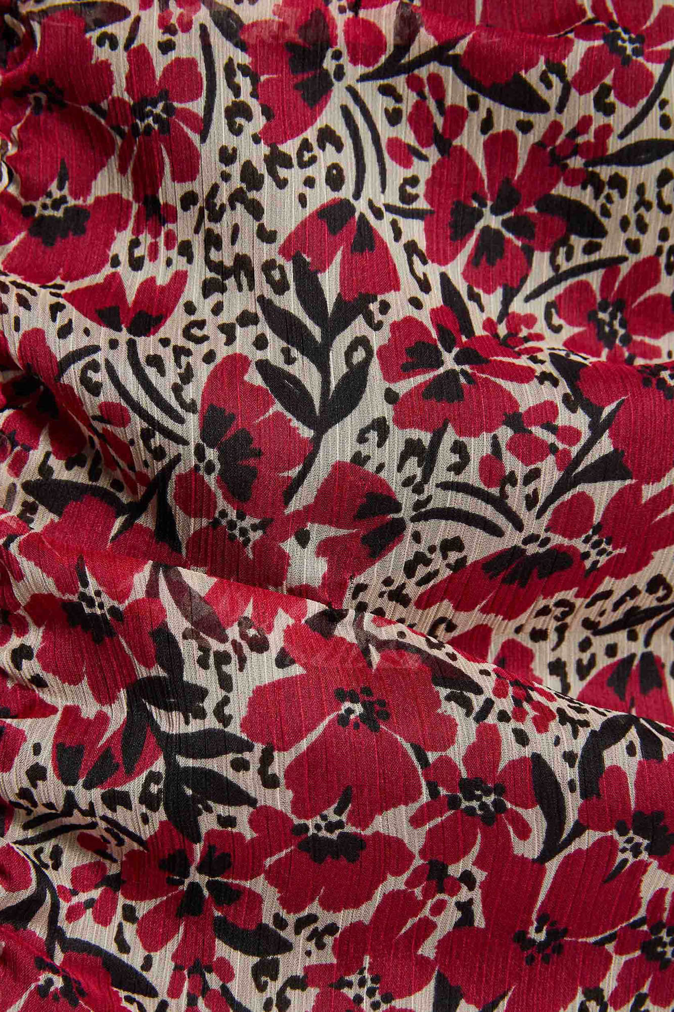 Vestido evasê com estampa floral - Multicolorido