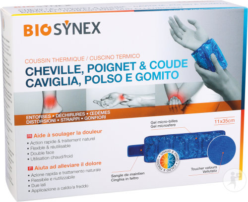 Biosynex Coussin Thermique Cheville-Poignet-Coude 11x35cm 1 Pièce